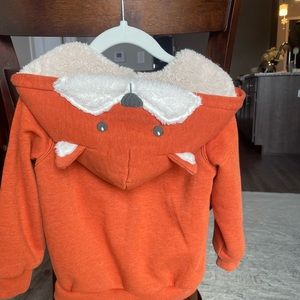 Faux shearling lined hoodie
